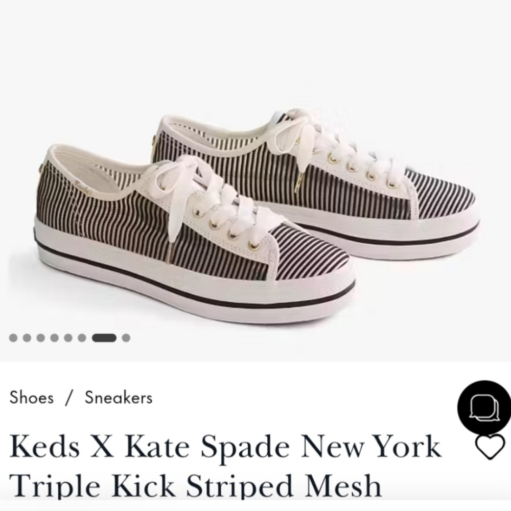 Kate Spade X Keds New York Triple Kick Stripe Black and White Sneaker.